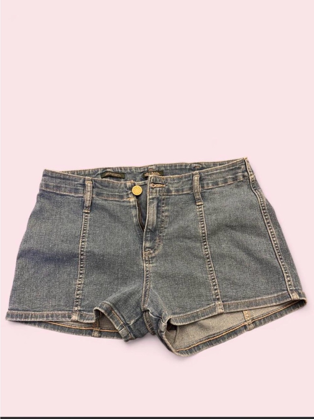 wild fable High-Waist Denim Panel Shorts - Light Blue